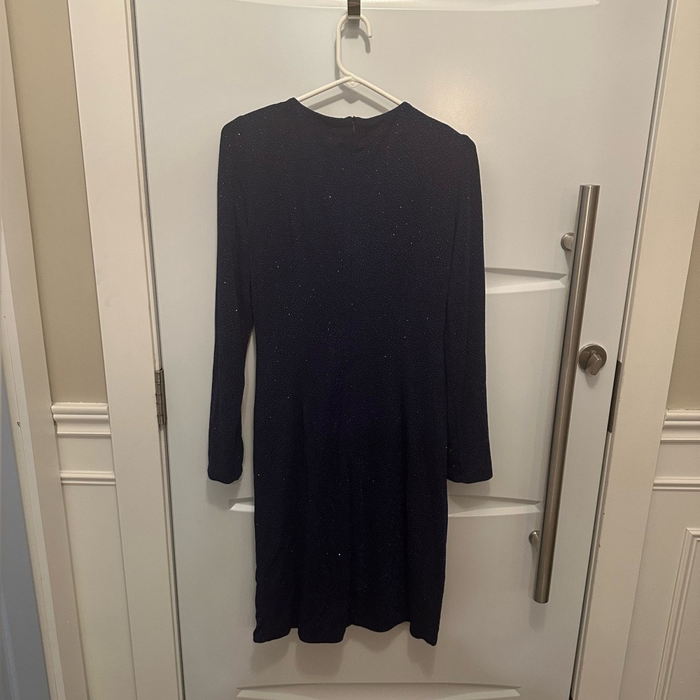 Navy blue Glitter Wrap Dress - Picture 13 of 14